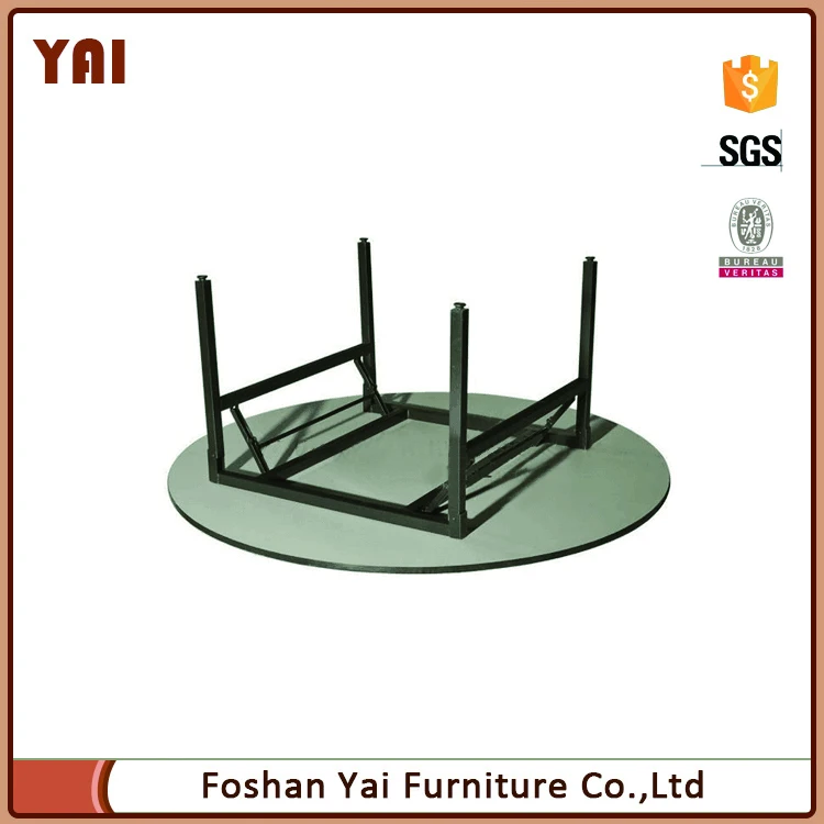 Heavy-duty plastic restaurant dining room used commercial furniture folding banquet round dining table