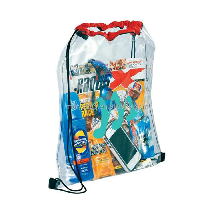 Show And Tell Clear Stadium PVC Backpack with printed logo