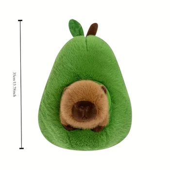 Wholesale Creative Fruit Avocado and Capybara Plush Stuffed Animal Detachable Soft Doll with PP Cotton Filling Gift in OPP Bag