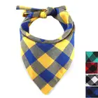 Scarf Check Customized Hot Sale Pet Saliva Towel Triangle Scarf Cotton Dog Lace Up Check Triangle Scarf