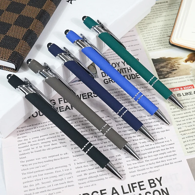 Free Sample Custom Wholesale School Stationery Screen Touch Plastic Pen Advertising Gift Click Ballpoint Pens