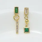 Real Factory Wholesale High Quality Emerald Pendant Real Sterling 925 Silver Earrings Jewelry For Women