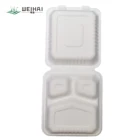Food Container Food Container Compost Compostable 3-Compartment Clamshell Hinged Food Container
