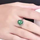 Jewelry Vintage Stylish Oval Mix-Crystal Stone Resizable Agate Clear Crystal Ring Fashion Jewelry Ring
