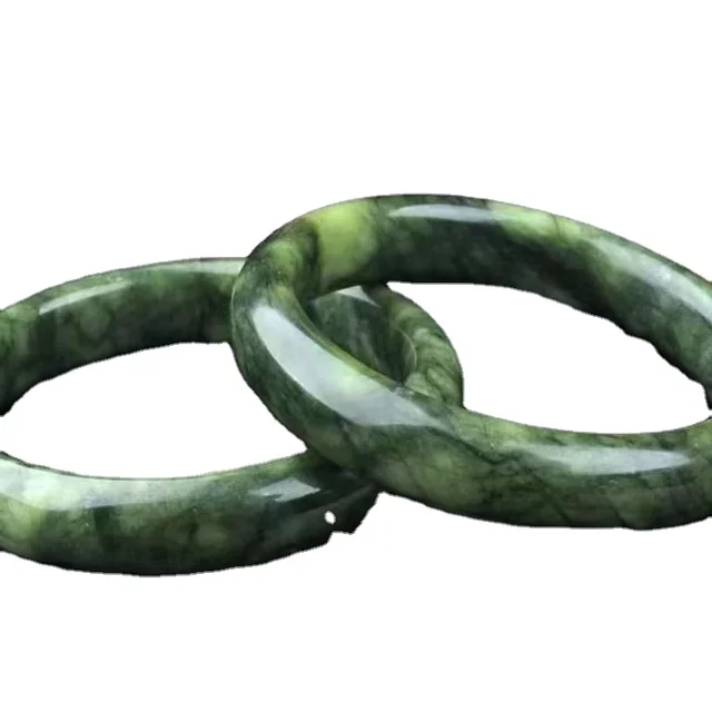 Wholesale natural gemstones Xiuyan Jade bracelet Dark green light green green jasper jade bracelet gift jade