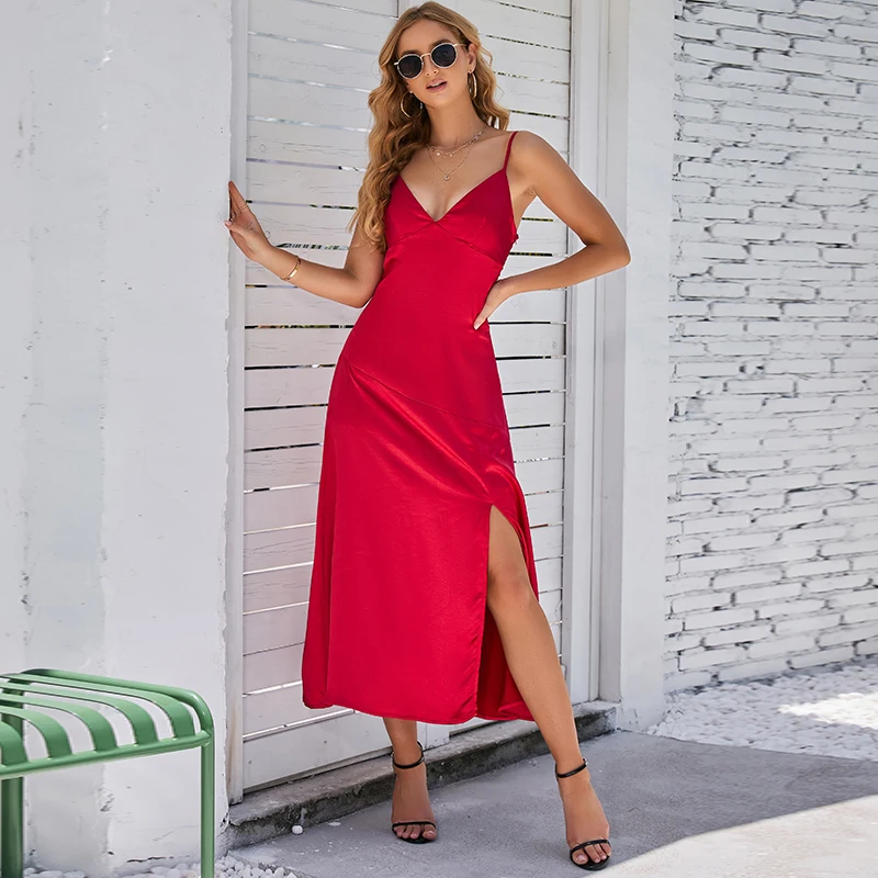Factory stock tie-dye gradient color A-line beach club maxi dress spaghetti strap Comfortable Stylish sexy Dress