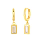 CANNER 2021 Wholesale Fashion INS Classic 18K Gold Plated Geometric Bread Zirco Pendant Earring Jewelry For Women