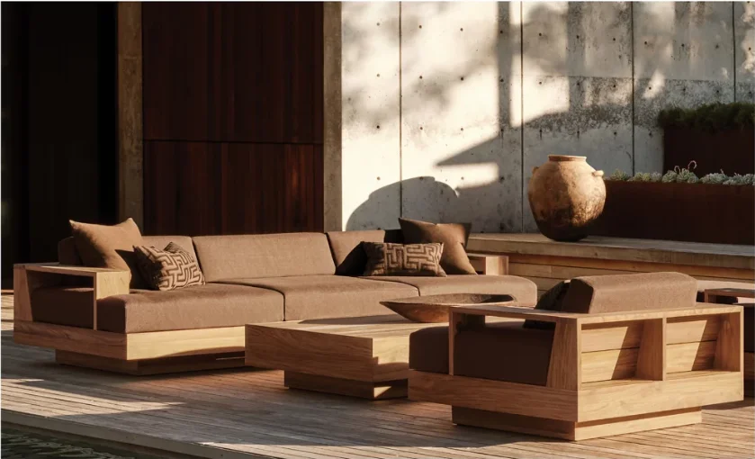 Customized service sofa sectional garden sofas Teak outdoor garden furniture patio sofa set outdoors furniture coffee table