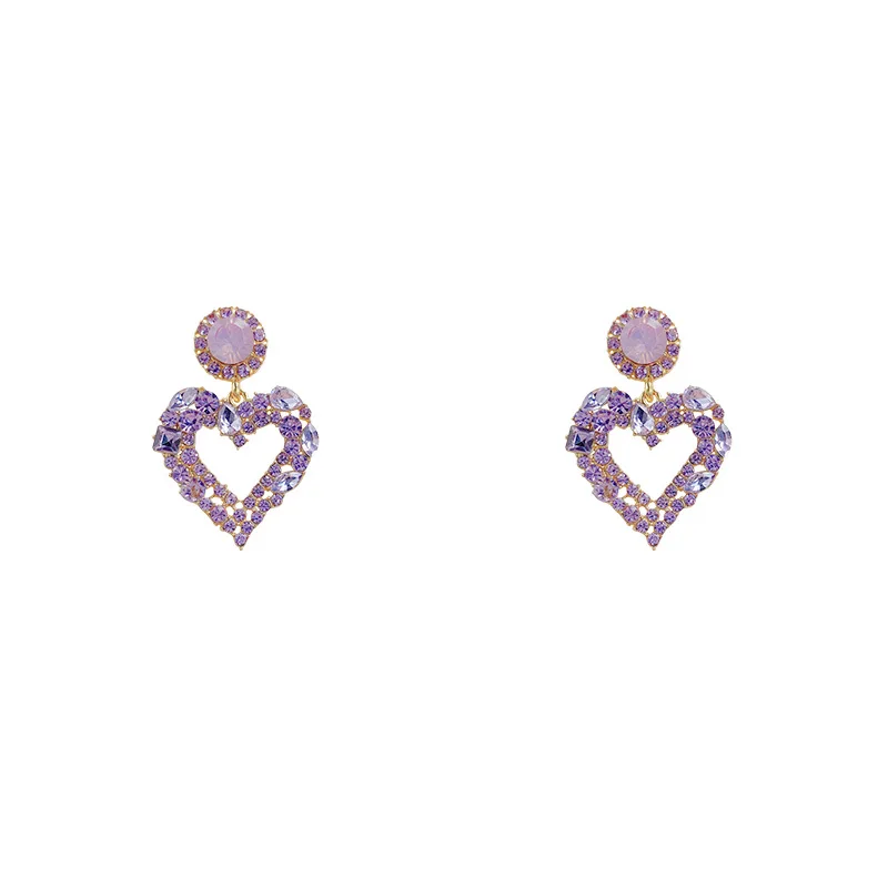 exquisite diamond love earrings women 2022 year new trend sense of luxury earring jewelry temperament personality earrings