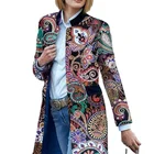 Autumn Abstract In Stock Autumn And Winter New Women's Coat Abstract Printing Fashion Casual Coat