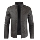 Leather Jacket Lather Mens Wholesale Men's Casual Stand Collar Pu Leather Jacket Man Lather Jacket Mens