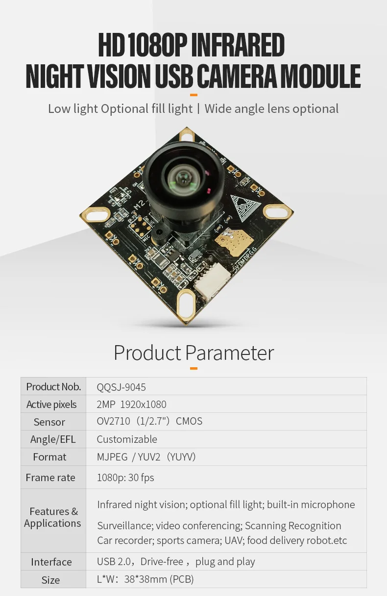 DGZX OV2710 cmos Full HD 1080p 2mp Video Portable PC Webcast Camera Video Conferencing Camera Module usb插图 DGZX OV2710 cmos Full HD 1080p 2mp Video Portable PC Webcast Camera Video Conferencing Camera Module usb插图