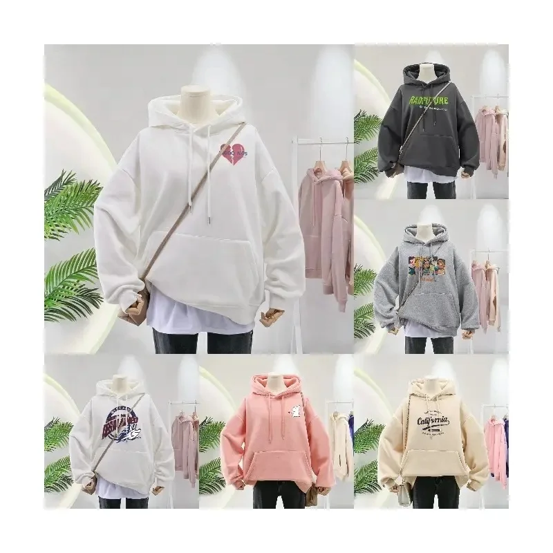 Wholesale high quality puffs printed alphabet hooded sweatshirts Street wear heavy pullovers women's hoodies