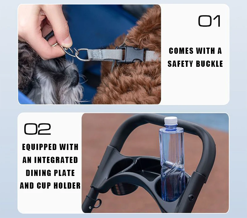 Hot Selling Outdoor Portable Foldable Pet Stroller Suitable for Small Medium Large Pet 4 Wheel Shockproof Breathable Pet Product supplier