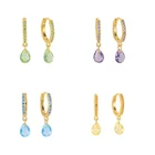 Silver Earrings Drop Silver Womens Earrings Trendy Jewelry Tear Drop Gemstone Earrings For Women