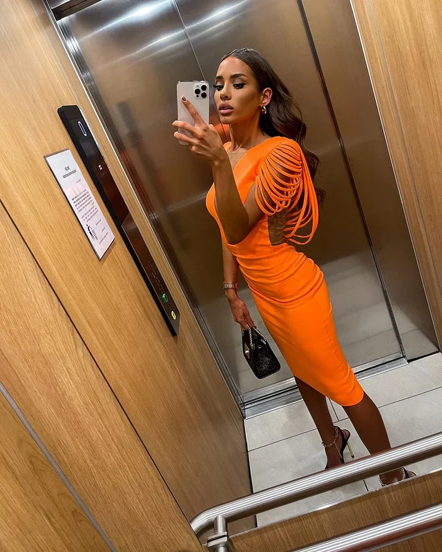 C2830 Summer Attractive Club Wear Midi Dress Bright Orange Cutout Sexy Bodycon  Dress - Buy Sexy Midi Dresses Evening,Side Cutout Dress,Club Wear Midi Dress  Product on Alibaba.com