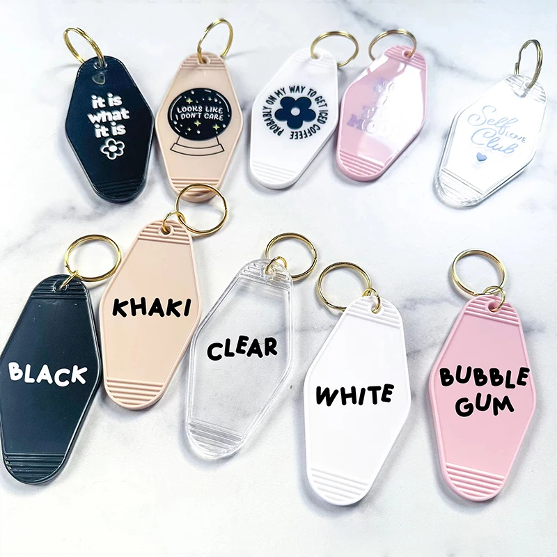 Blank Hotel Motel Keychains Sublimation Keychain Blanks Double-Sided Heat Transfer Keychains Plastic Rhombus supplier