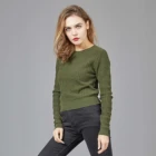 Sweater Knitted OEM/ODM Customized Women's Sweater Fashion Twist Sexy Round Neck Plaid Knitted Top