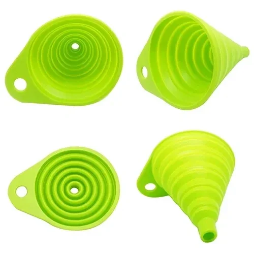 product custom mini foldable eco friendly silicone funnel kitchen utensil for water bottles and liquid transfer-0