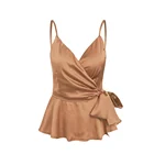Ladies Vest Ladies Sexy Satin Flounces Halter Vest