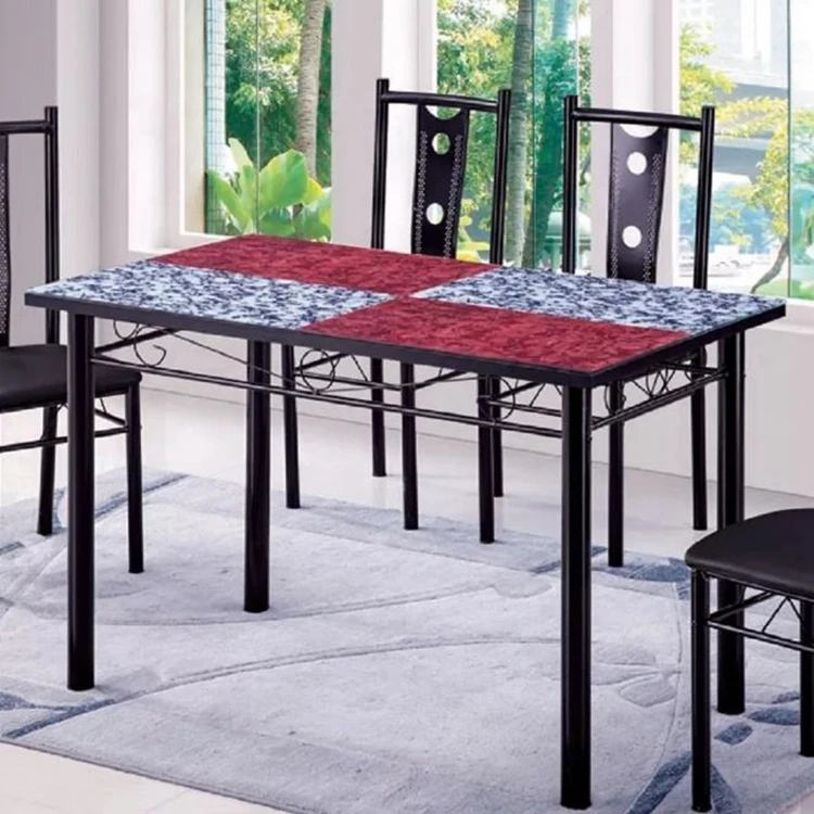 French Style Black Contemporary Designer Dining Room Furniture Classic Modern Nordic Glass Dining Table Set With 4 Chairs