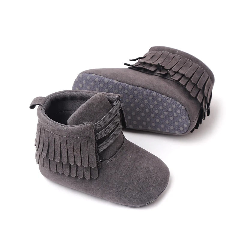 Solid Color Bright Eye Suede Baby Girls Soft Soled Spring and Autumn Warm Walking Shoes manufacture