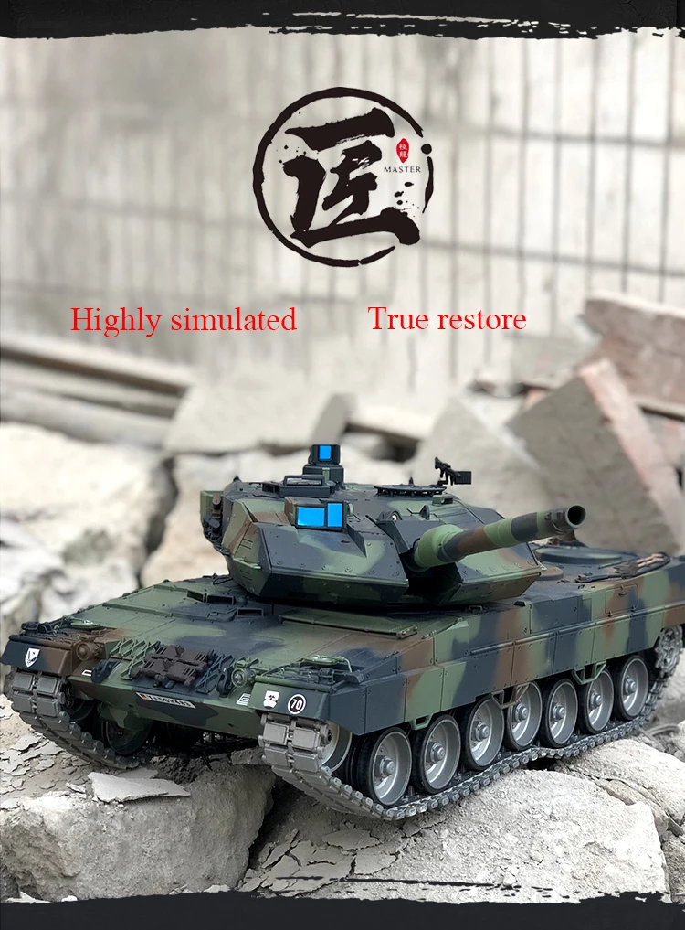 Henglong 1:16 German Leopard 2 A6 Rc Main Battle Tank 3889-1 2.4Ghz 7.0 Ultimate Edition Smoke And Sound Metal Gears Track (5)