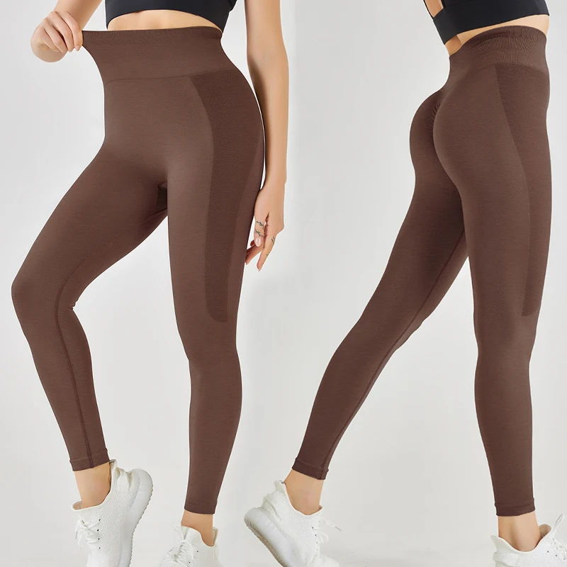 Feels Like Skin Gym Fitness High Waist Trainer Yoga Pants Butt Lifting Sport Seamless Custom Logo Women Quantity  OEM Style
