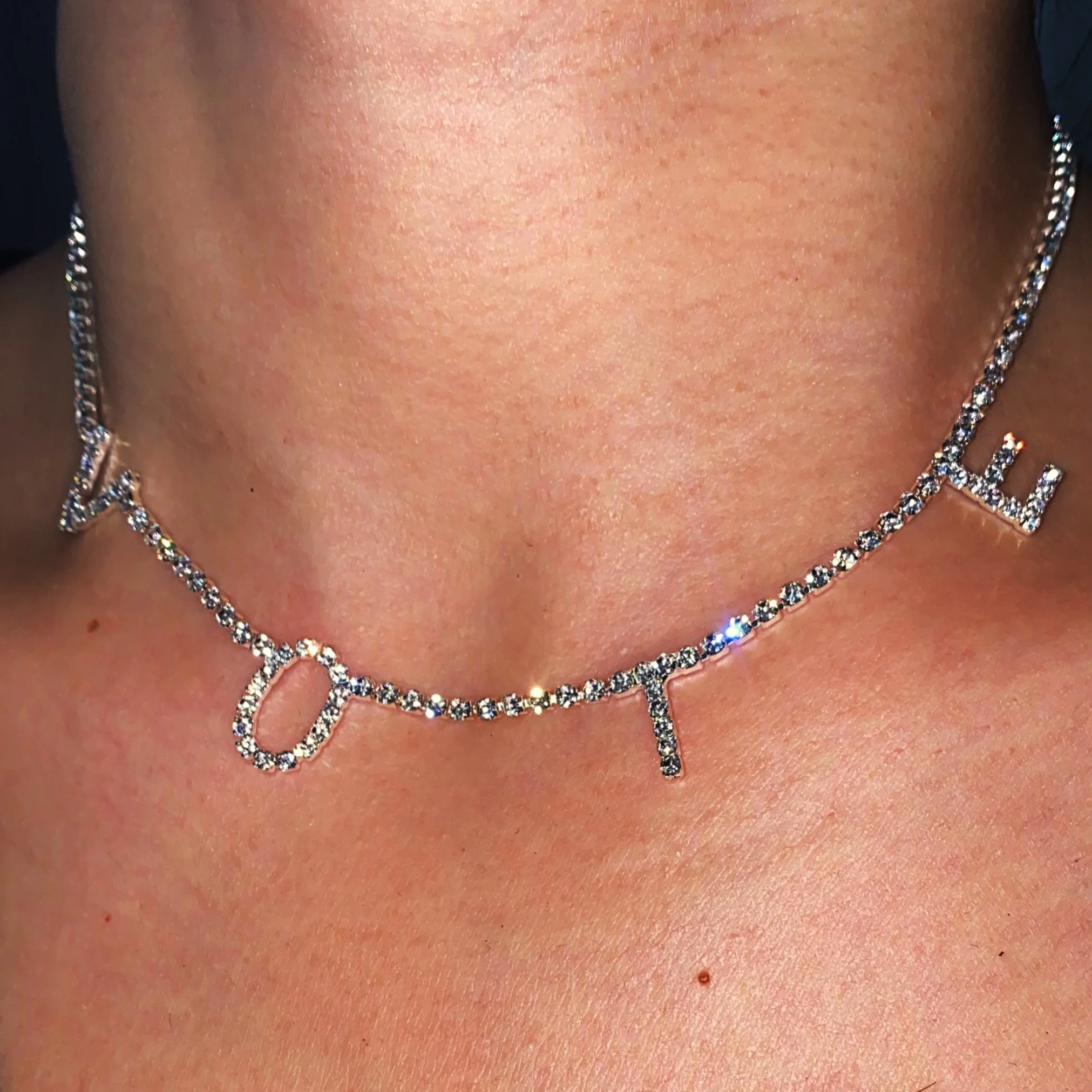 Custom Michelle Obama Rhinestone Vote 