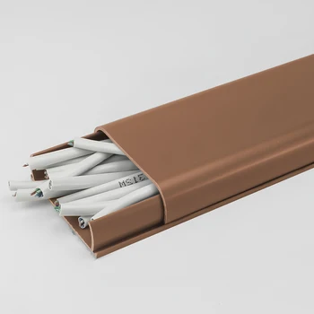 Good quality sticker slot plate cable fire retardant floor cable cover 60x20mm brown wire cover for wall