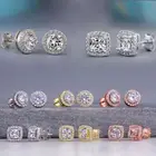 Stud Qugou Jewelry Luxury Round Crystal Stud Rhinestone Zircon Diamond Stud Earrings