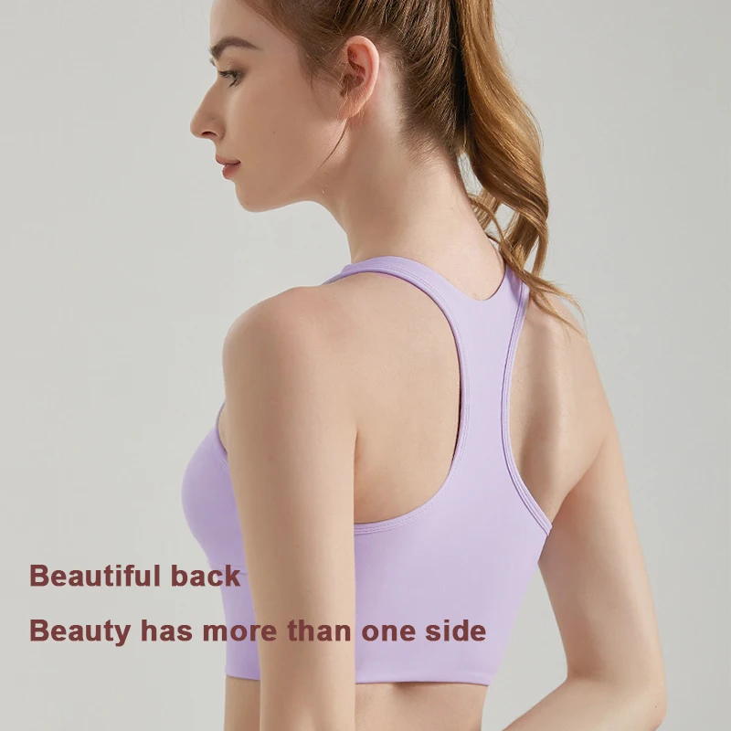 New Arrival Removable Chest Pad One-Piece Beautiful Back Spliced Exercise Teen Girl Sports Bra High Quality