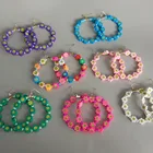 Beads Earrings Hoop European Bohemian Style Polymer Clay Acrylic Beads Earrings Smile Daisy Flower Hoop Earrings For Women