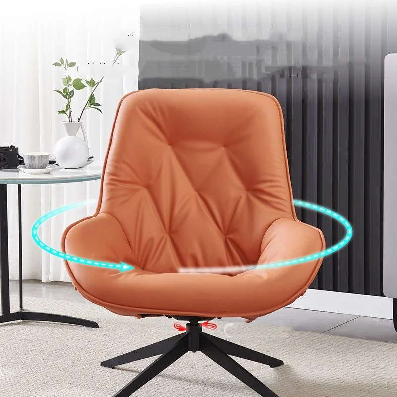 Modern Simple Single Sofa Leisure Nordic Rotating Chair Living Room Lazy Sofa Rotating Bedroom Balcony Comfortable Lounge Chair