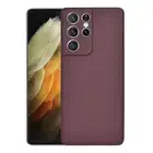 Phone Samsung 2021 Red Plain Weave Design Aramid Fiber Phone Case For Samsung S21 Ultra