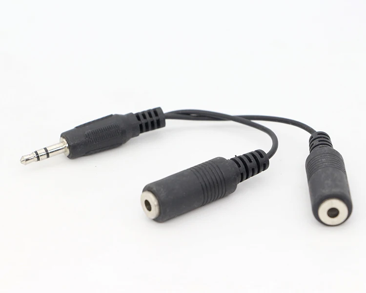 OEM 3.5mm 1male 2 Female Y Splitter Headphone Jack Mic Pc Audio Aux TRS Splitter Adapter Cable