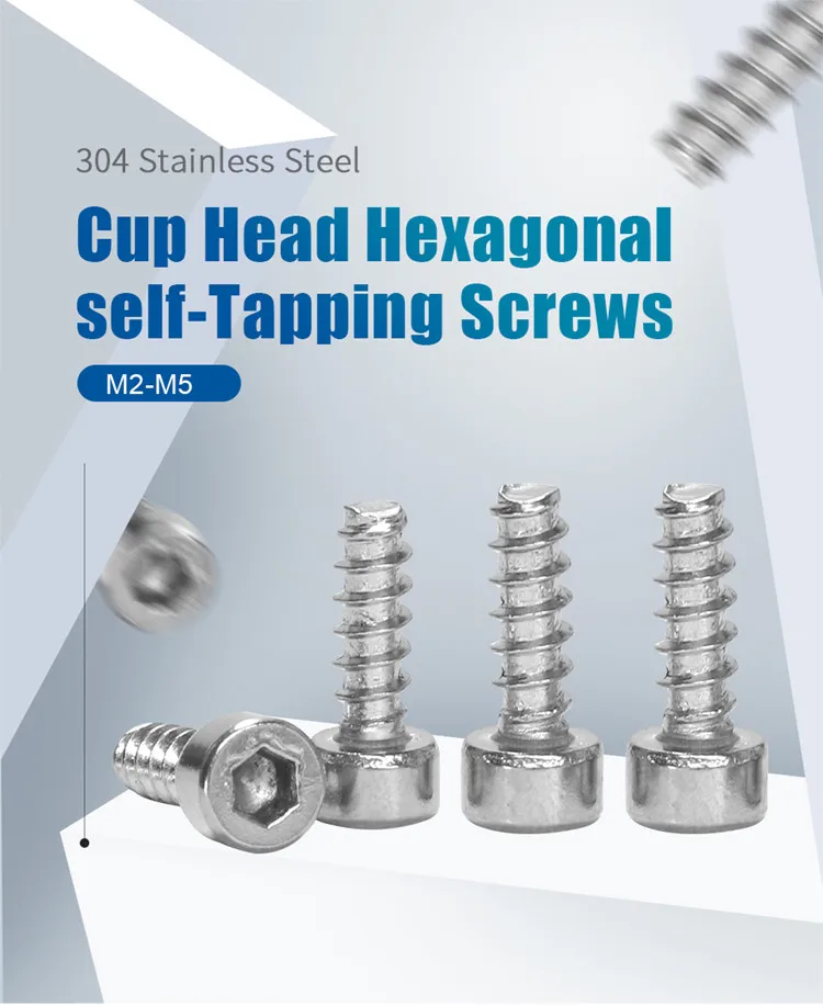 Stainless Steel M2 M2 6 M3 M4 M5 Hex Socket Head Cap Self Tapping