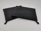 Leather For Men Clutch Bag Black Waved Leather Zipper Pouch For Men A4 Size Clutch Bag