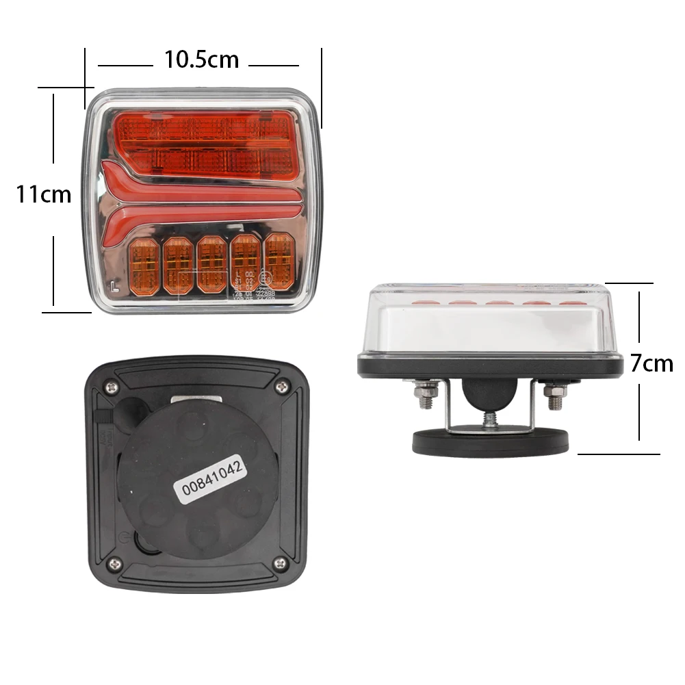 product 34led square sequential turn signal trailer lamp light guide wireless truck tail light-34