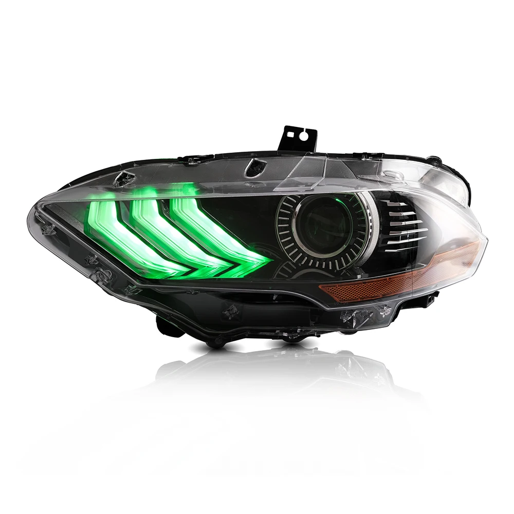 product headlight head light led lens colorful headlights head lamp for ford mustang headlamp headlight 2018 plug and play-6