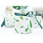 Wedding Sweets Leaves Design Wedding Candy Sweets Small Gift Paper Box Custom Logo Hotfoil