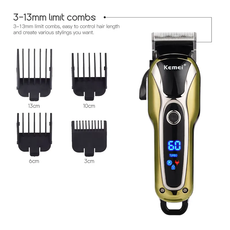 Kemei Km-1990 100-240v Fast Charge Electric Clipper Stainless Steel Blade Trimer Cutter Cordless Lcd Display Kemei Clippers - Buy Kemei Km-1990,100-240v Fast Charge Electric Clipper,Cutter Cordless Lcd Display Kemei Hair Clippers