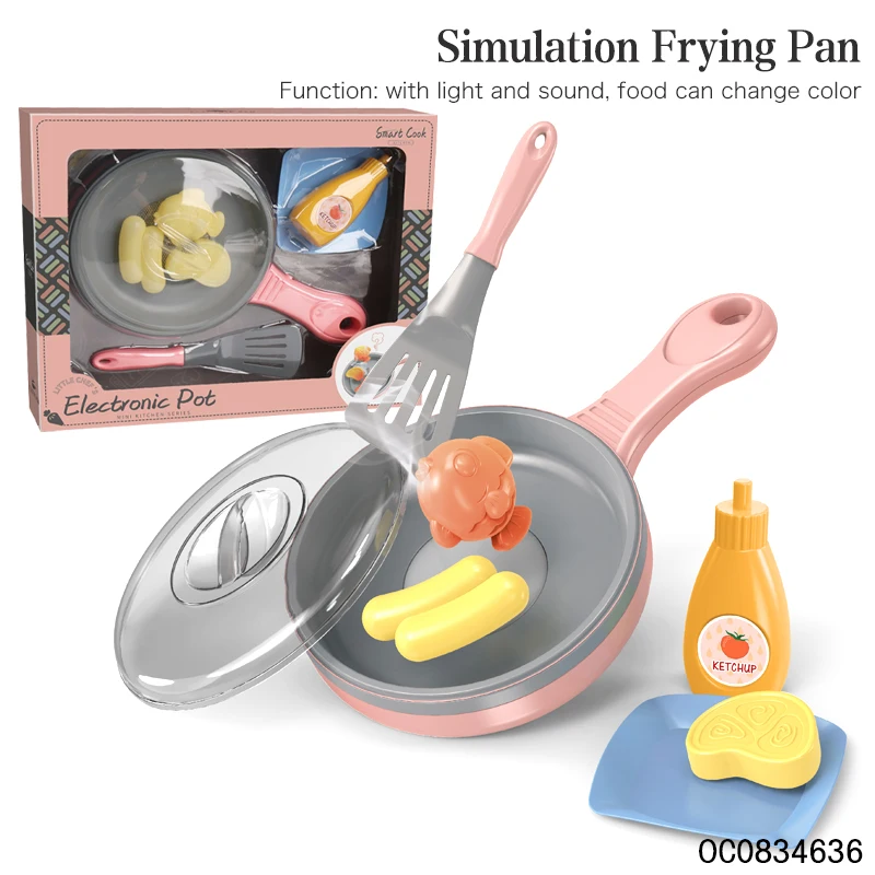 Electric kitchen fry pan toy for girls children big new style 2023