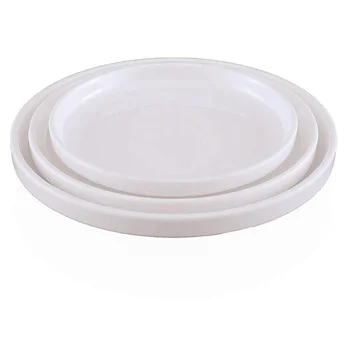 Hot sale plastic unbreakable dinnerware 10 Inch cheap bulk dish white round melamine charger plate