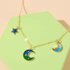 Moon Brief Paragraph Necklace Simple Fashion Star And Moon Pendant Necklace For Women
