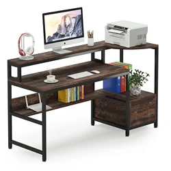 Home Office Small Writing Study Computer Desk Modern Simple Style PC gaming table desks Rustic Brown