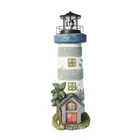 Decorative Outdoor European Gift Handmade Home Blue Big Garden Decor Mgo Ornaments Decorative Ocean Lighthouse Decor