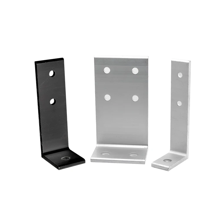 Aluminum L-shaped Foot Connector, square Foot Cup, Ground Fixing Component, Foot Fence Base, Guardrail Support Fastener details