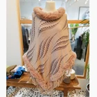 Scarf High-end Pullover Scarf Cloak Coat Knitted Solid Color Woolen Long Tassel Shawl Outdoor Cloak Jacquard