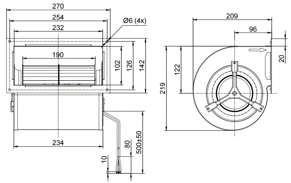 Centrifugal Blower, 48V, 146mm - detail 12